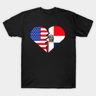 Republica Dominicana USA Flag Heart Spanish Teacher Hispanic Latino T-Shirt